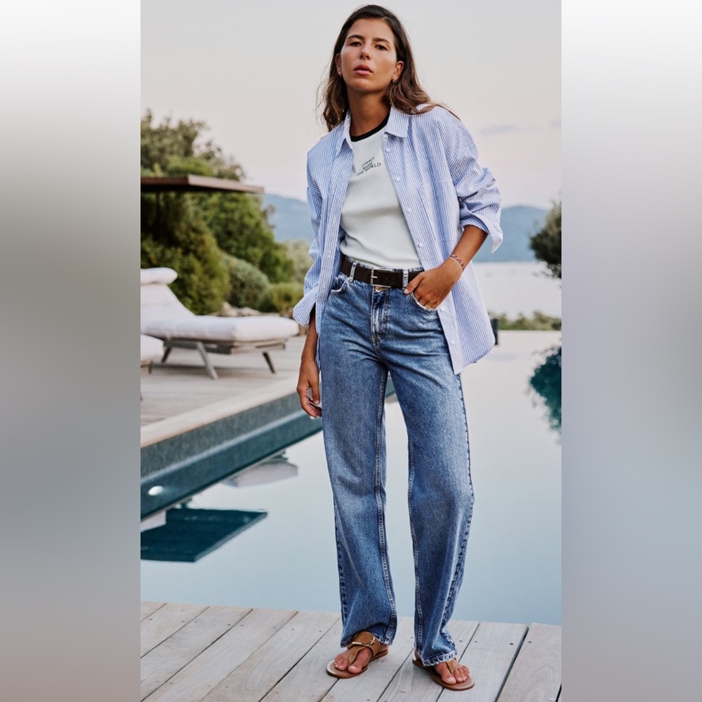 Zara Z1975 Straight Leg Long Length High Rise Jeans